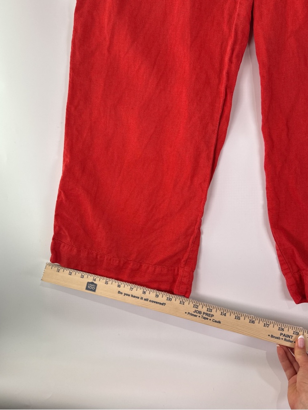 Cynthia Rowley Size 12 Red Orange Linen Wide Leg Pants - Picture 9 of 9